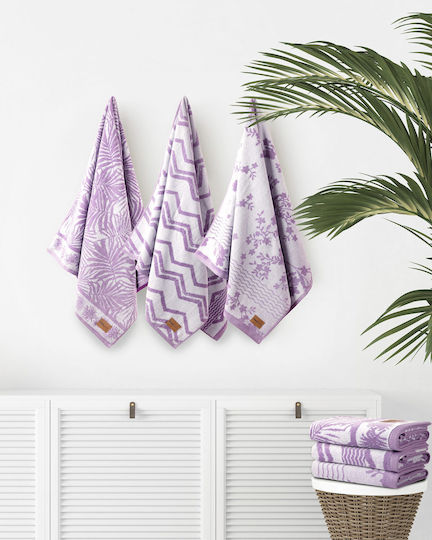 Nima Bath Towels Set of 2 Pieces Purple Weight 480gsm
