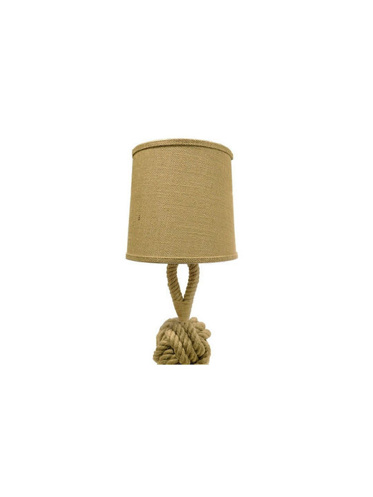 Natural Home Vintage Table Lamp from Rope for E27 Fitting with Beige Shade and Base