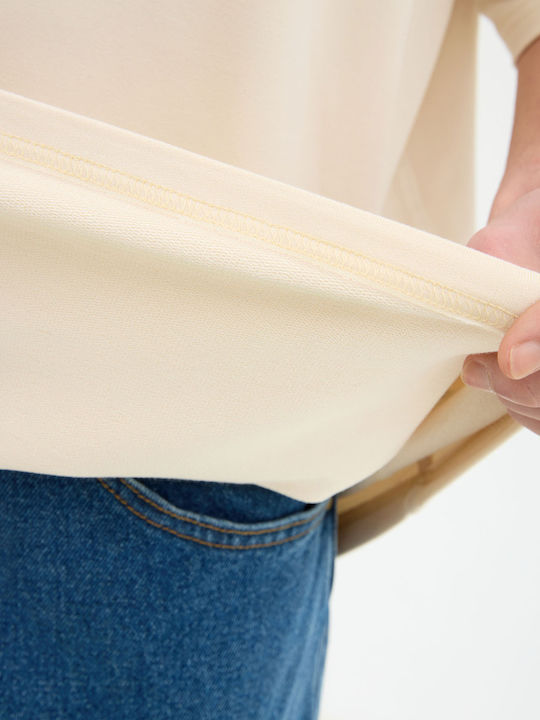 Short Sleeve Beige Blouse