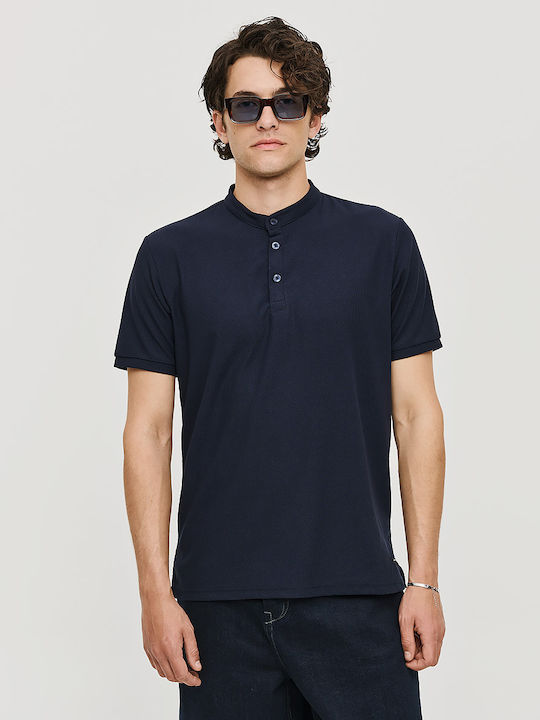 Short Sleeve Navy Blue Men’s Blouse