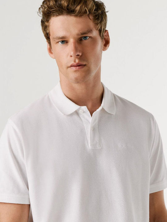 Polo Herrenbluse Kurzarm Weiße