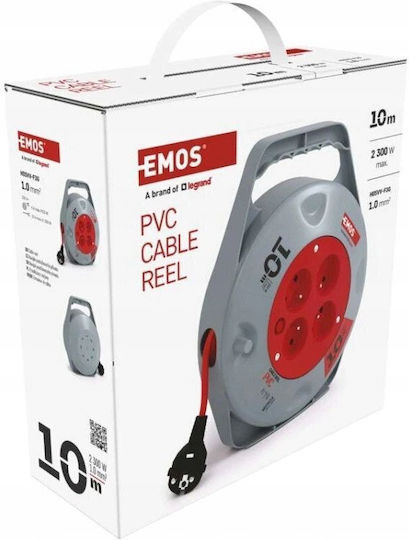 Emos Cabluri De Prelungire Bobină 4 Prize Cu Cablu 10m