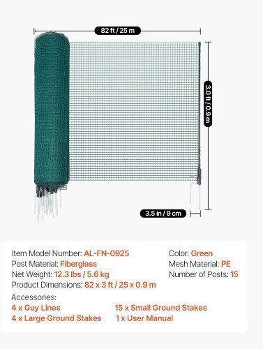 Vevor Green Wire Fencing 0.9x25m