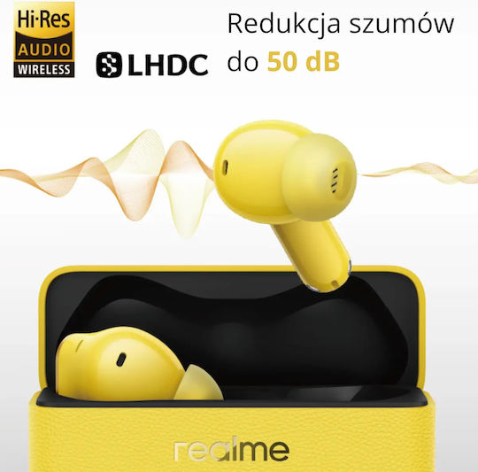 Realme Buds T500 Pro Bluetooth Handsfree Ακουστικά με Αντοχή στον Ιδρώτα και Θήκη Φόρτισης Silver-White