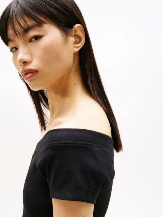 Women's Cotton Off-Shoulder Top Black