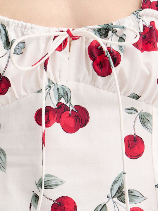Women's Cotton Sleeveless White Blouse