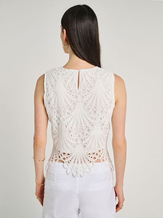 Women's Cotton Sleeveless Top White 63-408.055.N0010