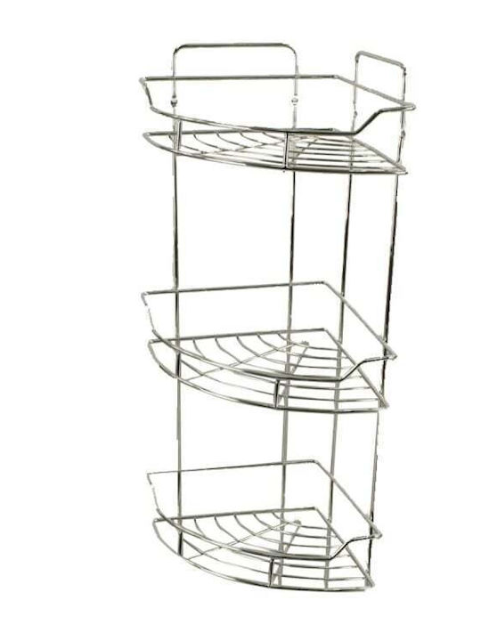 Corner Wall Mounted Bathroom Shelf Metallic Gray