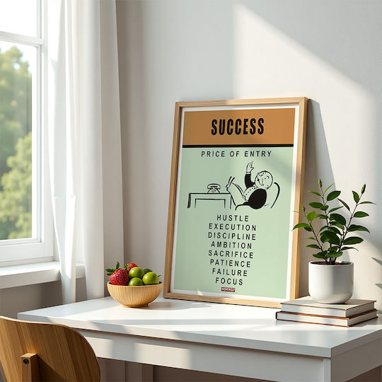 Quote Poster Success Monopoly Pq131 30cm X 40cm Black Wooden Frame