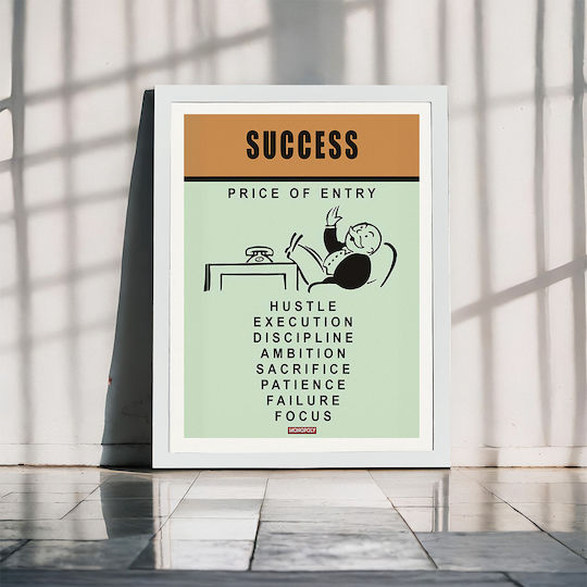 Quote Poster Success Monopoly Pq131 30cm X 40cm Black Wooden Frame