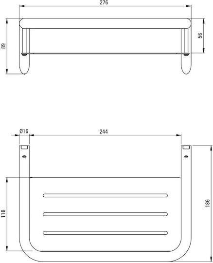Deante Wall Mounted Bathroom Shelf Metallic White