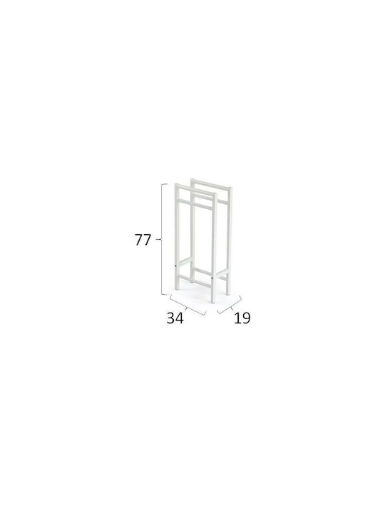 Arredamenti Italia Salvi Raft de Haine de Baie Dublu 34x19cm Alb