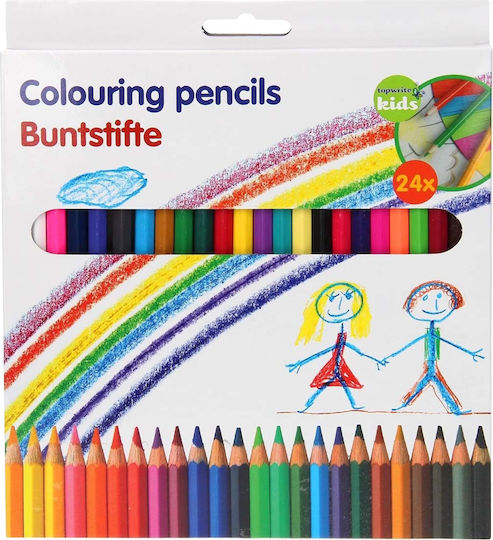 Topwrite Set 12 Colored Pencils Sharpener Storage Tube Multicolour