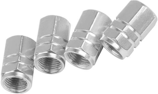 Dunlop Car Tire Valve Caps Gray 5 Pieces