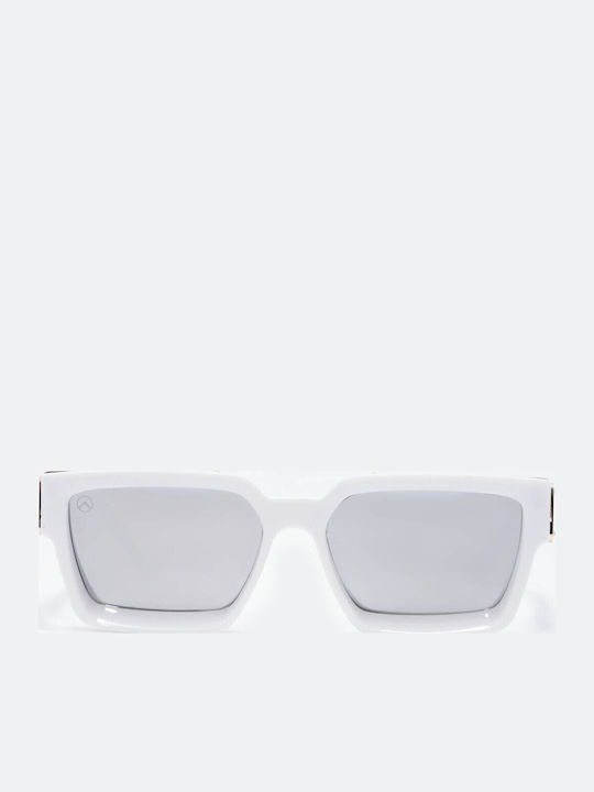 Olympus Sunglasses Ορθογώνιά Παιδικά Γυαλιά Ηλίου με Καθρέφτη Φακό Λευκά