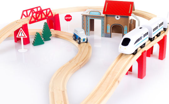 Kinderplay Сет с Дървено Влакче за 3+ Години