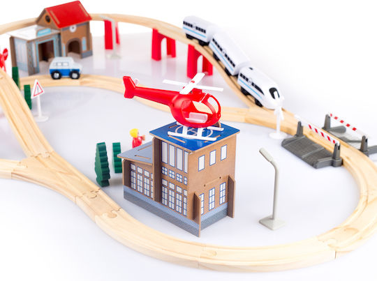Kinderplay Сет с Дървено Влакче за 3+ Години