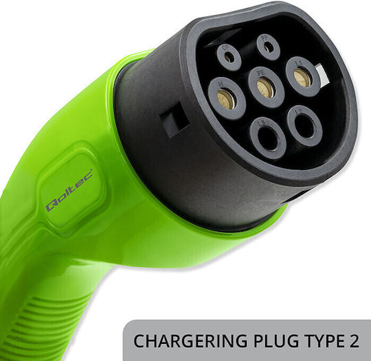 Qoltec Wall Mounted Three-Phase Electric Car Charger 22kW With Built-in Cable 5m Type 2 (52430)