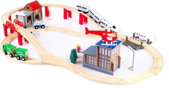 Kinderplay Сет с Дървено Влакче за 3+ Години