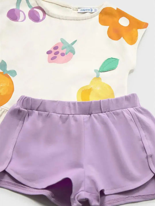 Kids Clothing Sets Summer with Shorts 2 Pieces Lilac