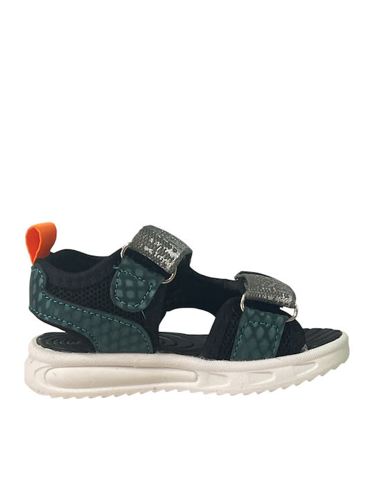 Kids' Sandals with Hoop & Loop Closure and Lights Khaki