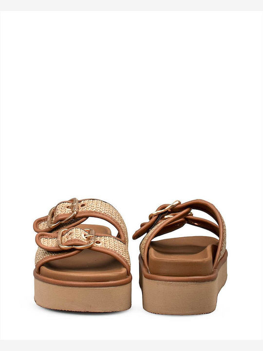 Дамски Сандали Flatforms Бежови
