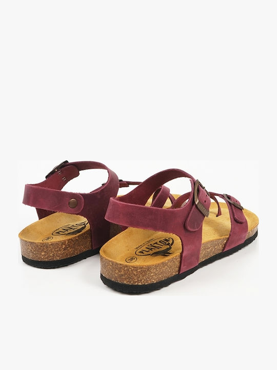 Zomba Leder Flache Damen Sandalen Lila