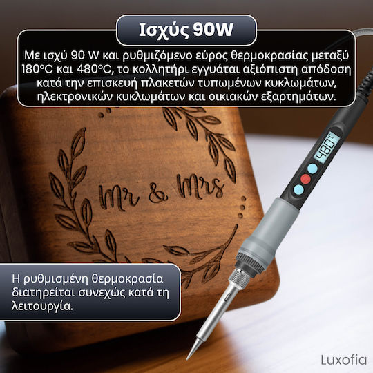 Professional Pyrography Soldering Set 110 Pieces Lcd Digital Display Adjustable Temperature