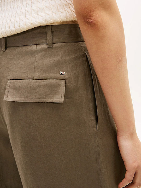 Women's Linen Trousers Olive