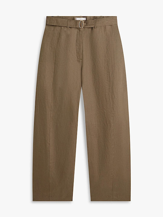 Women's Linen Trousers Olive