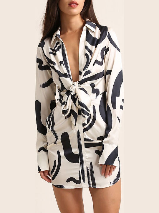 Rochie Mini de Seară din Satin Ivoire