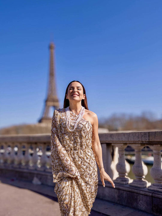 Maxi Evening Dress Gold