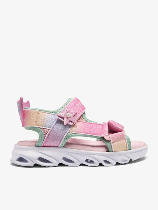 Kids' Sandals with Hoop & Loop Closure and Lights Pink