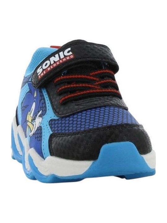 Kids Sneakers Anatomic with Hoop & Loop Closure & Lights Black