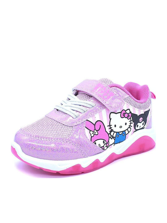 Παιδικά Sneakers με Σκρατς & Φωτάκια Ροζ