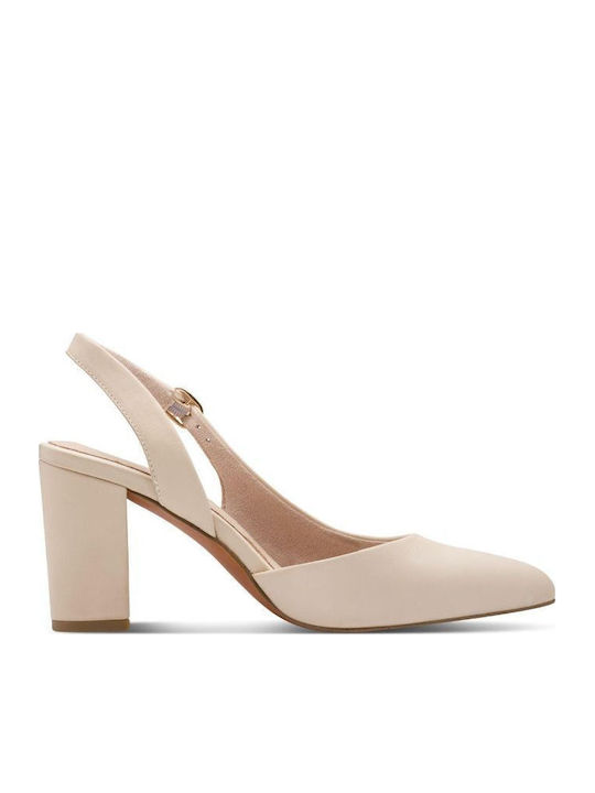 Leder Pumps Beigen