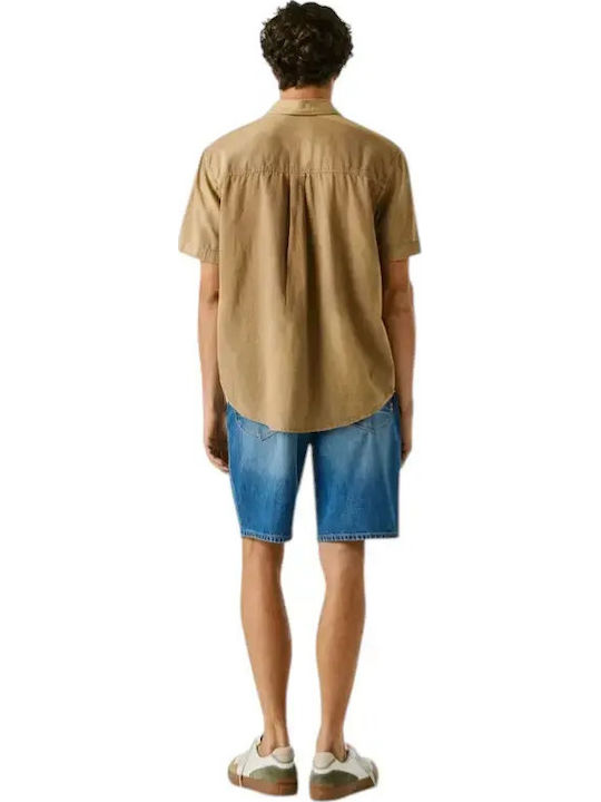 Percy Short Sleeve Shirt in Regular Fit Brown