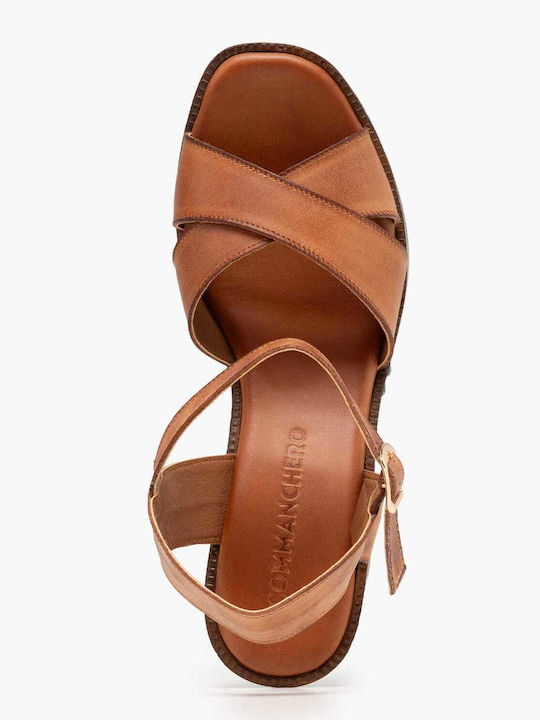 Leather Sandals Tabac Brown