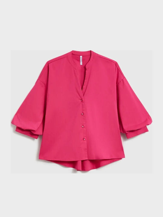 Short Sleeve Women's Shirt Fuchsia