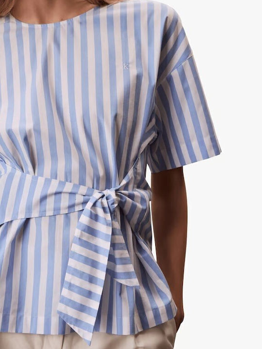 Long Sleeve Women's Shirt Blue Striped