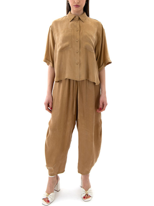 Shirt Short Sleeve Women's Shirt Gold