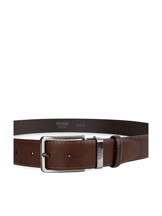 Men's Leather Knitted Tabac Brown Belt