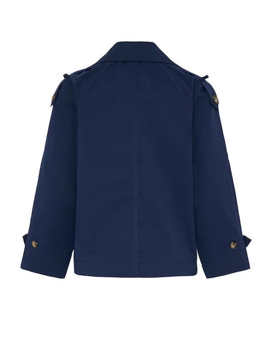 Women's Blue Gabardine Oversized