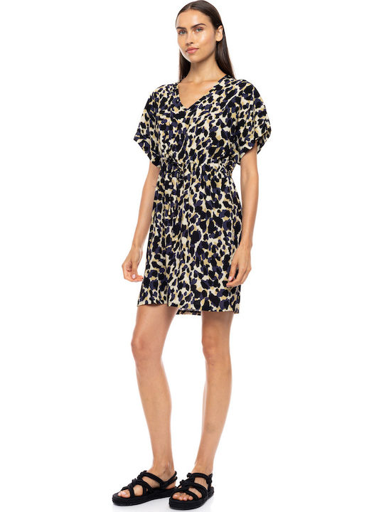 Pink Label Καφτάνι Παραλίας Yellow Leopard