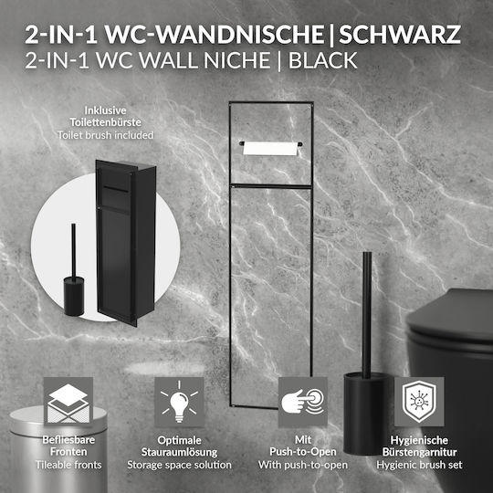 LuxeBath LuxeBath Badezimmerzubehör-Set Metall Schwarz