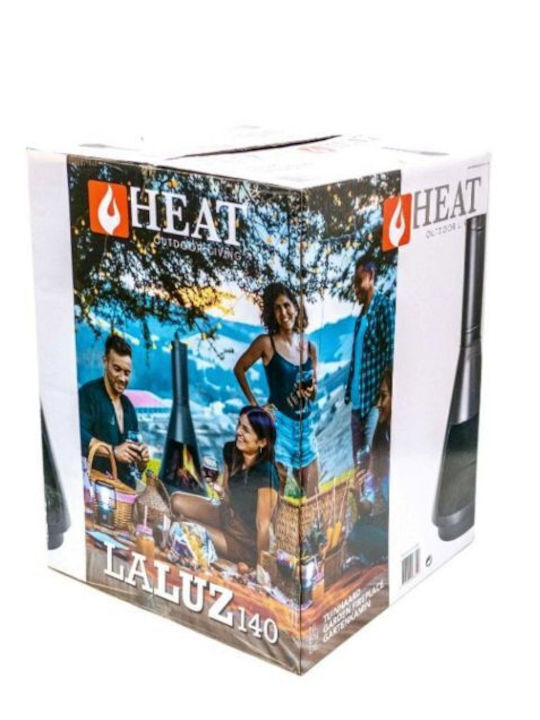 Heat Line Открита Камина За Външно Пространство Метална Черна 50x50x140см