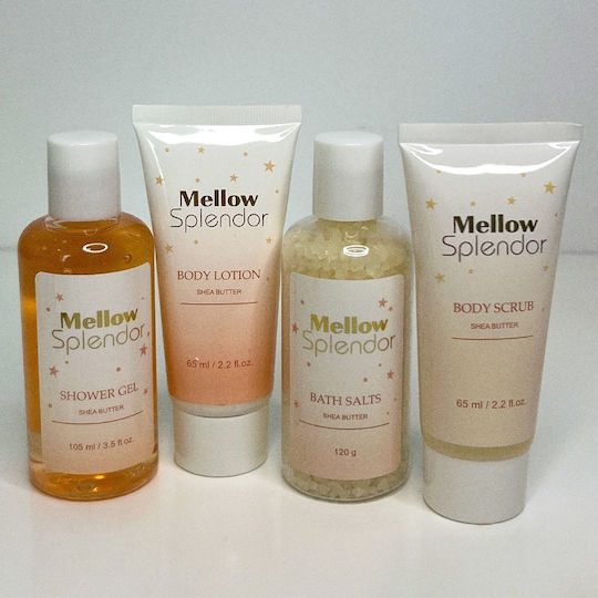 Set Spa Pentru Femei Mellow Splendor Gel De Duș Loțiune De Corp Sare De Baie Exfoliant De Corp Pouch Cosmetic