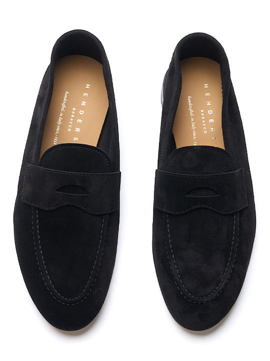 Suede Ανδρικά Loafers σε Μαύρο Χρώμα