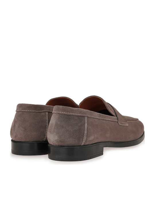 Suede Ανδρικά Loafers σε Καφέ Χρώμα