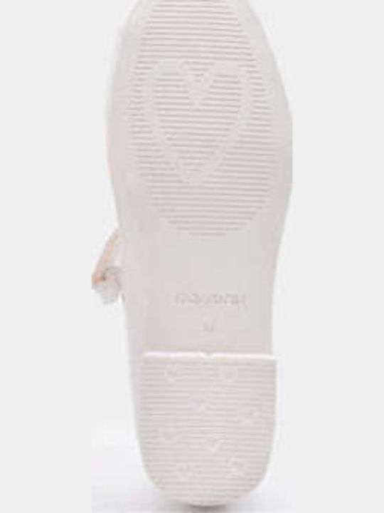 Kids Ballerinas with Hoop & Loop Closure White